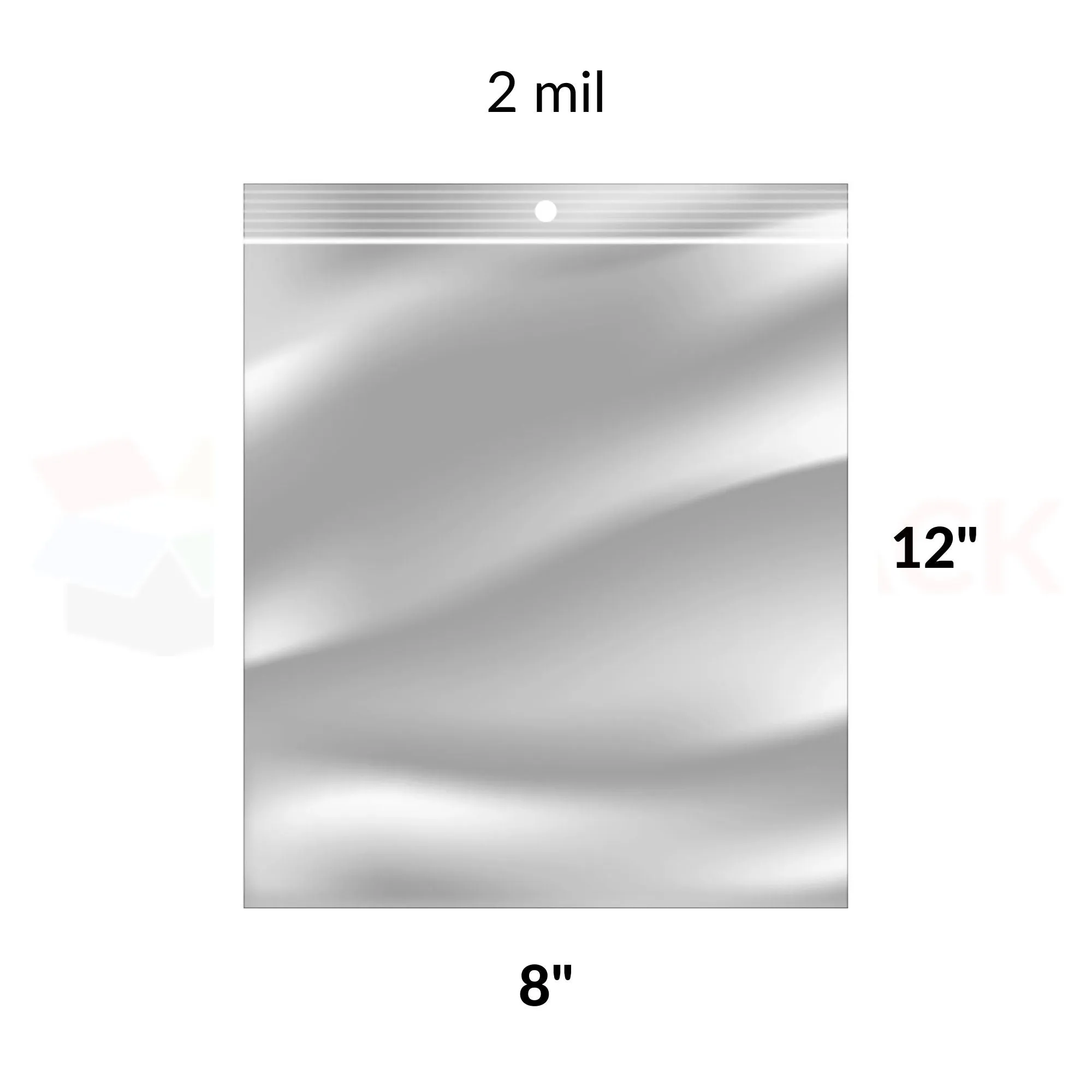 Reclosable Poly Bags 2mil Clear 8" x 12" 1000/bx