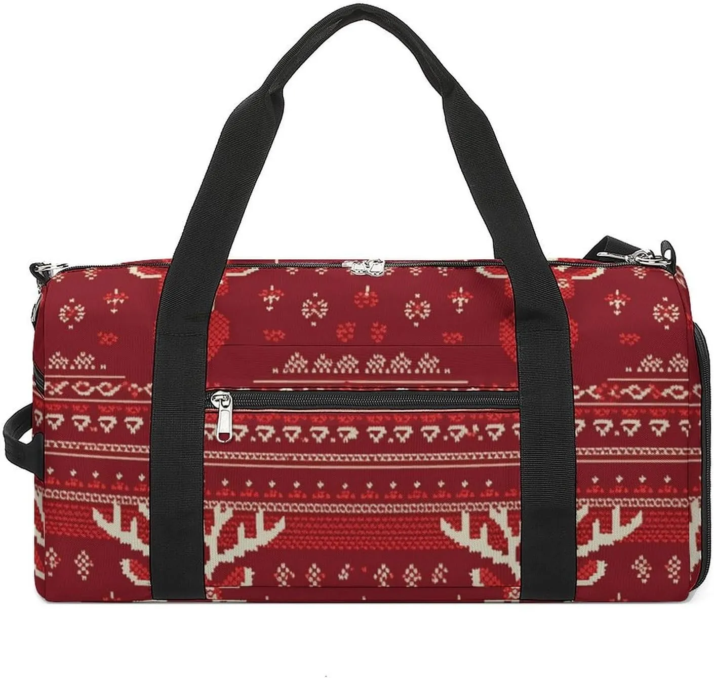 Red Deer Face Pattern Gym Bag Sport Gym Tote Bag Lightweight Duffle Bag Carry On Weekender Bags for Women Men