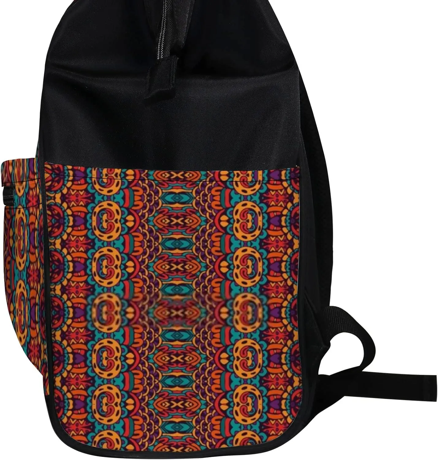 Red Vintage Abstract Bohemian Geometric Print Diaper Bag Backpack, waterproof backpack Baby Nappy Changing Bags Laptop Backpack for Travel, Large Capacity, Durable and Stylish for Woman and Men.