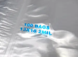 Reloc Zippit Bags 13x18 Clear Zip Seal 2 Mil Poly Reclosable Large Jumbo Size13"X18" 100 PCS