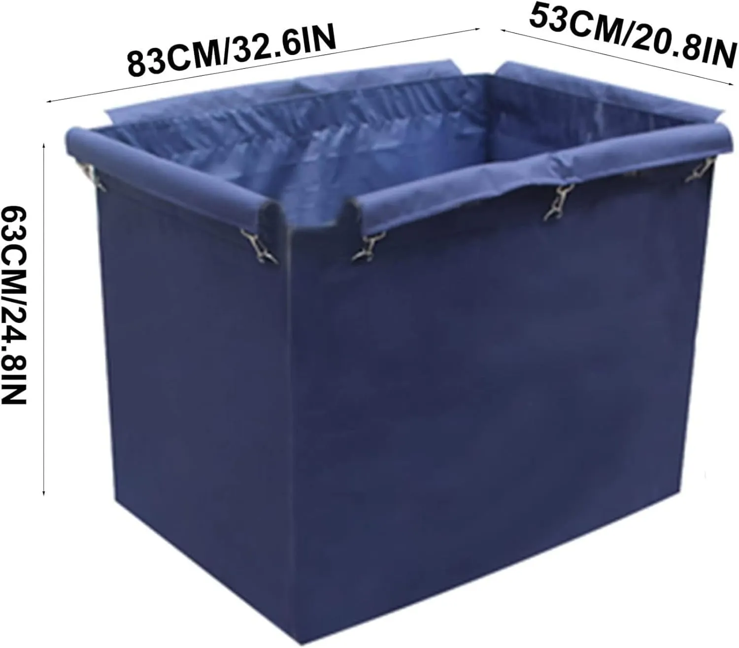Removable Waterproof Liner Bag, Replacement Laundry Cart Liner Bag, Oxford Cloth Storage Bags, Large Thickened Waterproof Oxford Cloth Bags for Clothes Or Toy Organizer Storage Cart(Blue-rectangular)