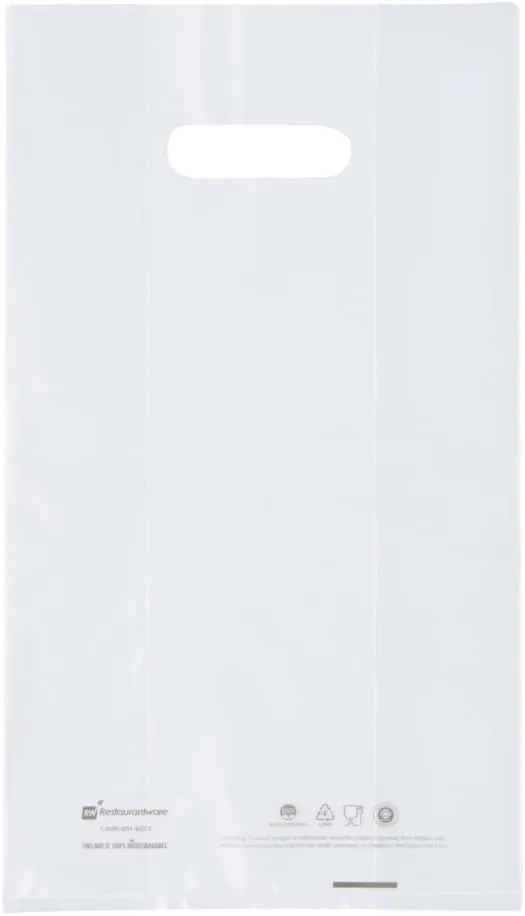 Restaurantware BAGS ONLY: 13.8 x 7.9 x 4.3 Inch To Go Bags 100 Self Standing Take Out Bags - Fits 2 Cup Drink Carrier Premium Clear Plastic Food To Go Bags For To Go Meals Or Drinks