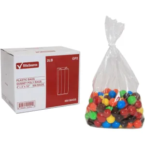 RiteSource - 4" x 2" x 10" Clear 2 lb Poly Bags, 500/bx - GP2