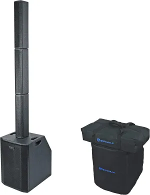 Rockville TITAN ARRAY SYSTEM Black, 3200W Powered Column Array Speaker System, Dual 10” Subwoofers, (10) 3.5” Drivers, Bluetooth, Carry Bags Included, Perfect for DJs, Live Sound, and Events