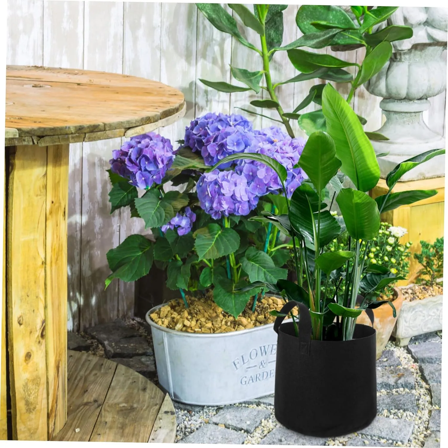 Round Hanging Planter Felt Planting Bag 3 Gallons Plant Bags for Decor
