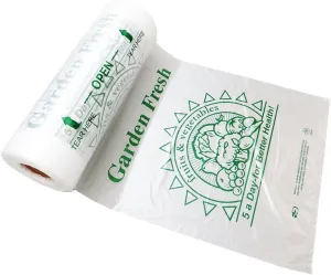 Royal 12"x 20" HDPE Produce Rolls Plastic Bags 5 A-Day, 4 Rolls