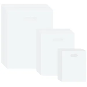 Saintrygo 120 Pcs White Shopping Bags Plastic Merchandise Gift Bags with Handles for Goodie Tradeshow Retails, 6"x8", 8"x12", 10"x14", Reusable and Transparent