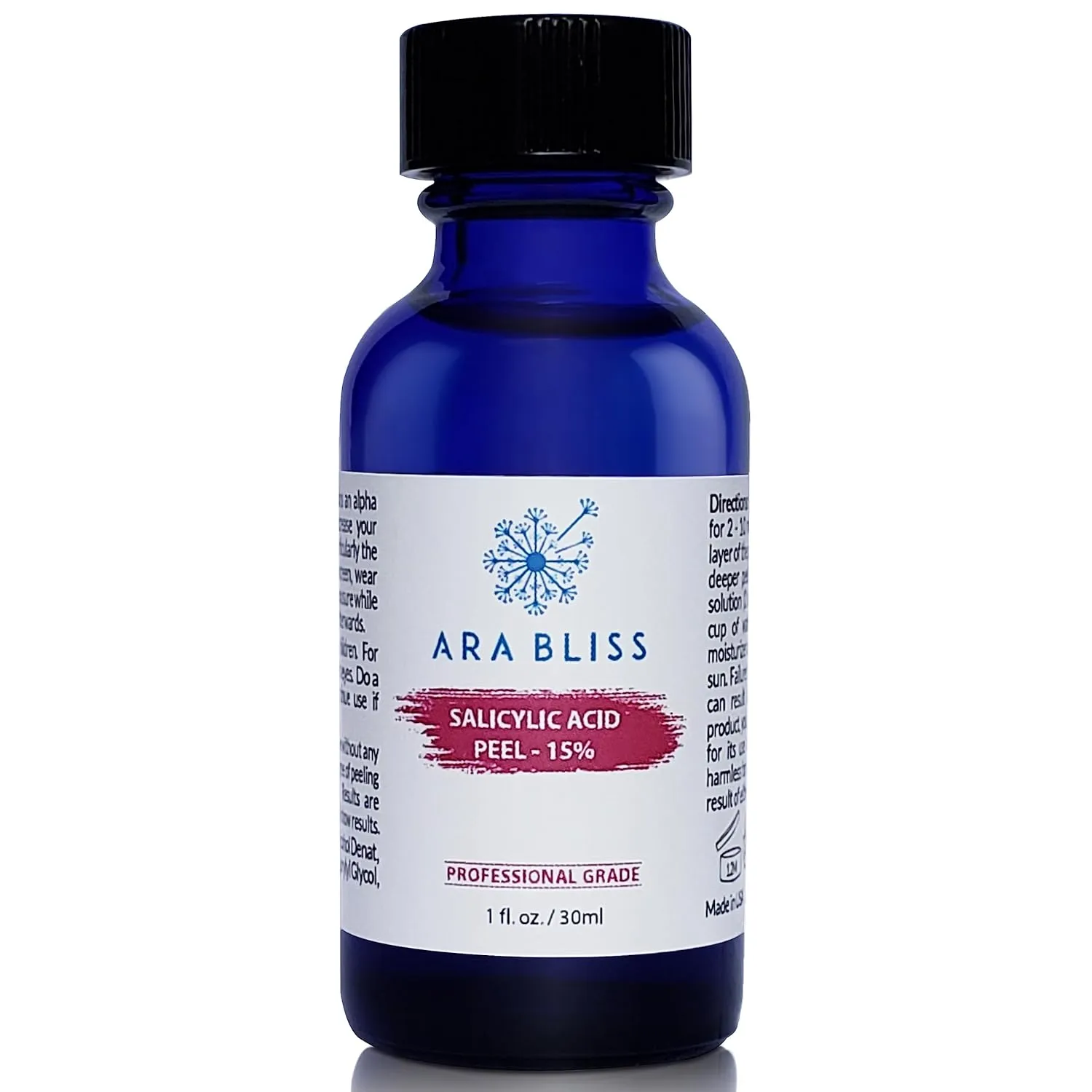 Salicylic Acid 15% Chemical Peel (BHA) - For Acne, Blackheads, Clogged Pores, Breakouts, Whiteheads, Large pores, dry skin, Oily skin , acne scars, rough skin, dull skin, Fine lines, Wrinkles, Anti-Aging – 1oz/30ml