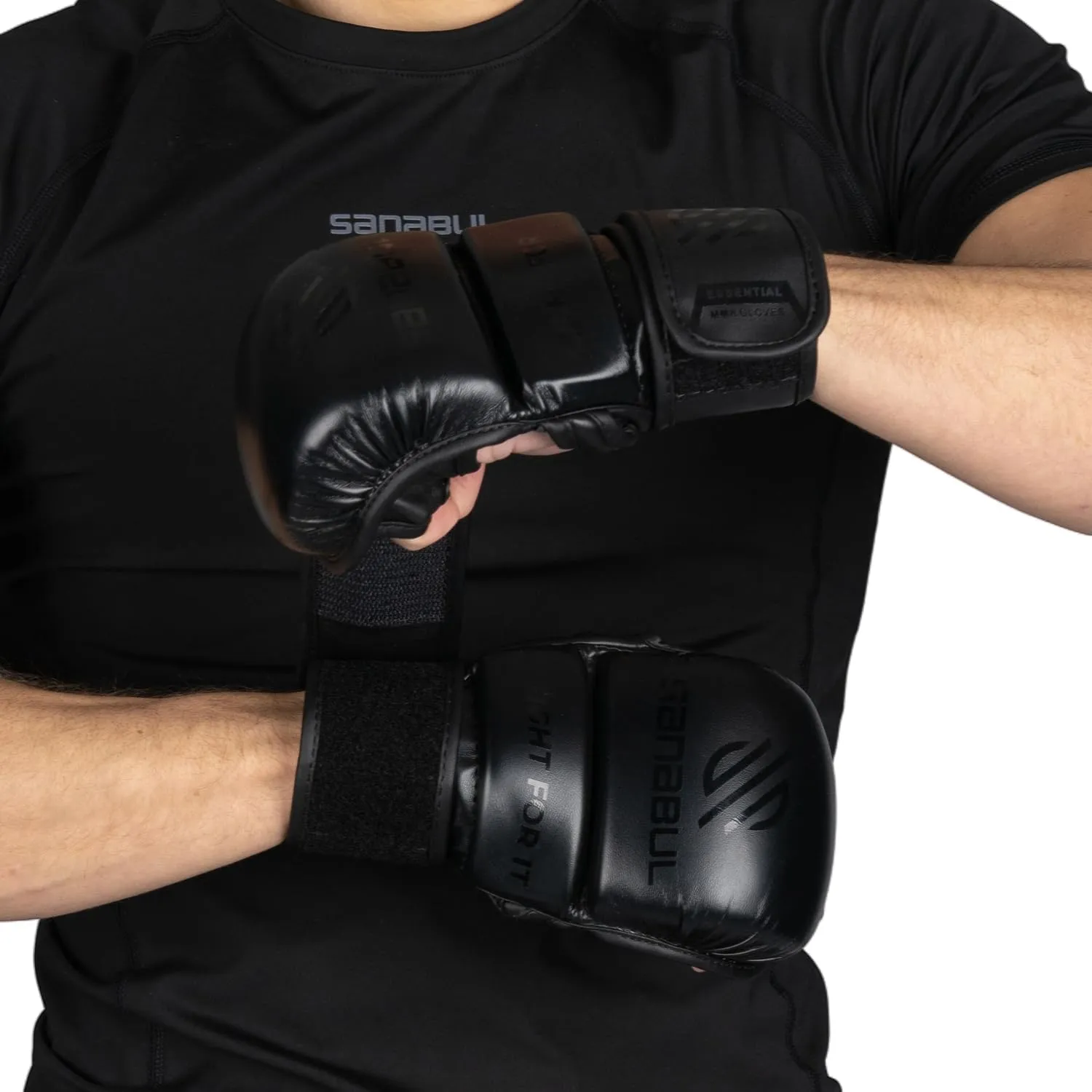 Sanabul Essential 7oz MMA Gloves for Men & Women, Hybrid MMA Martial Arts, Sparring Grappling Training, Padded Kick Boxing Gloves