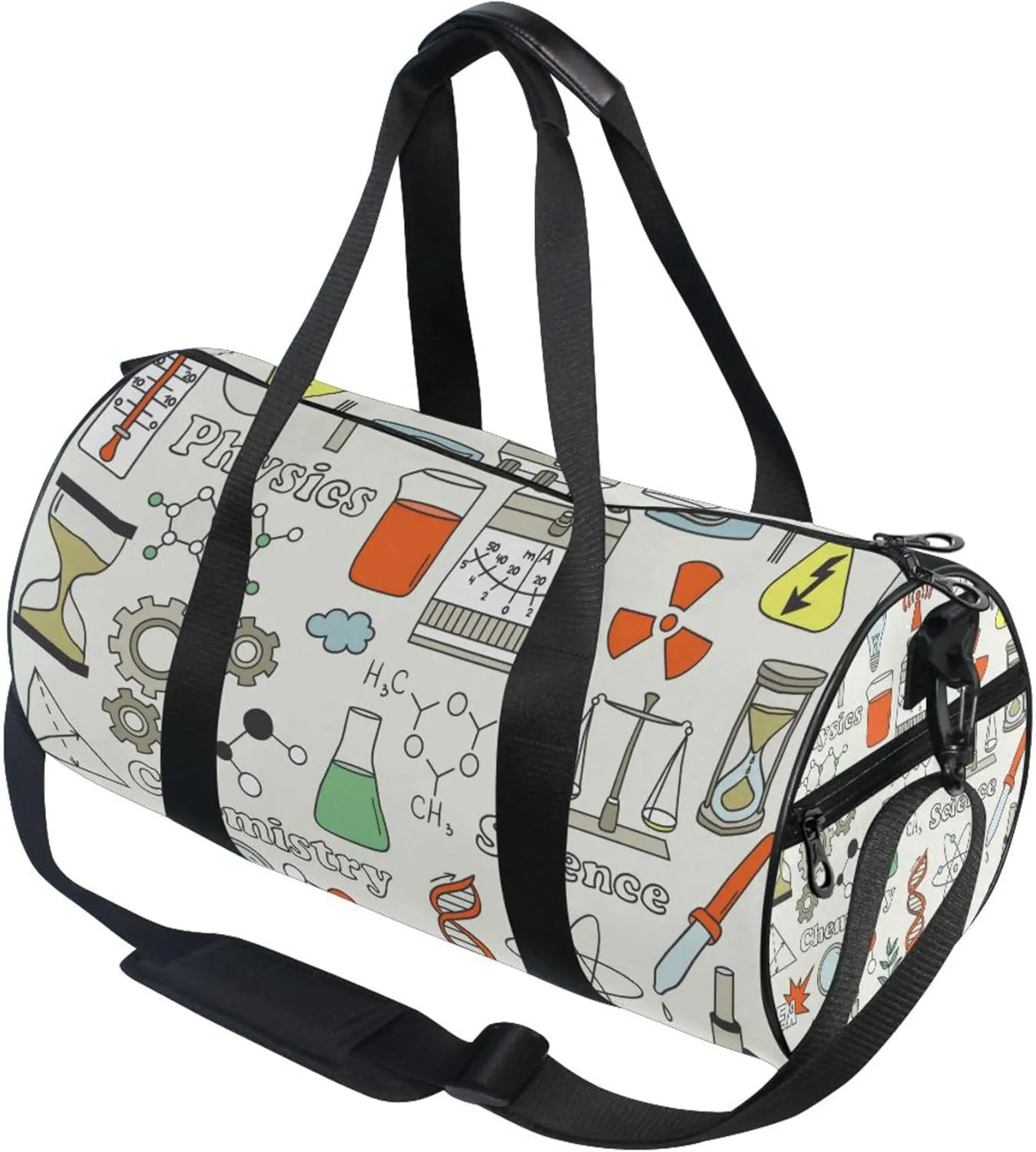 Science Chemical Equipment Gym Duffle Bag for Women Men Sports Fitness Bag Workout Travel Gymnastics Dance