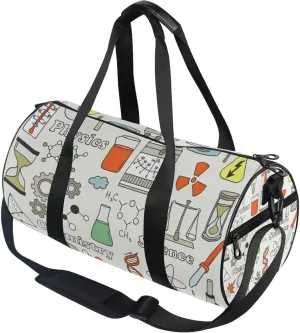 Science Chemical Equipment Gym Duffle Bag for Women Men Sports Fitness Bag Workout Travel Gymnastics Dance