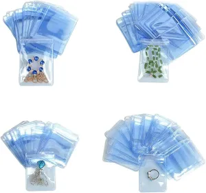Self Seal Plastic Pack Zipper Lock Bags Clear PVC Antitarnish Jewelry Rings Earrings Packing Storage Pouch for Zip Transparent Anti-oxidation Lock Poly Pouch 100 Pcs (6x8cm (2.36x3.15 inch))