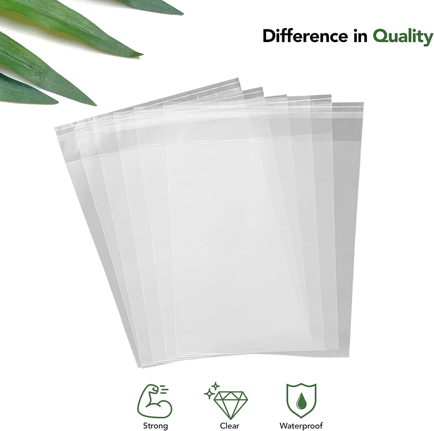 Self Sealing Bags - 9" x 12" (200 Count) - Clear Plastic Resealable Cellophane Bag for Treats, Cookies, Candy, Pastries - Packaging Cello Bags