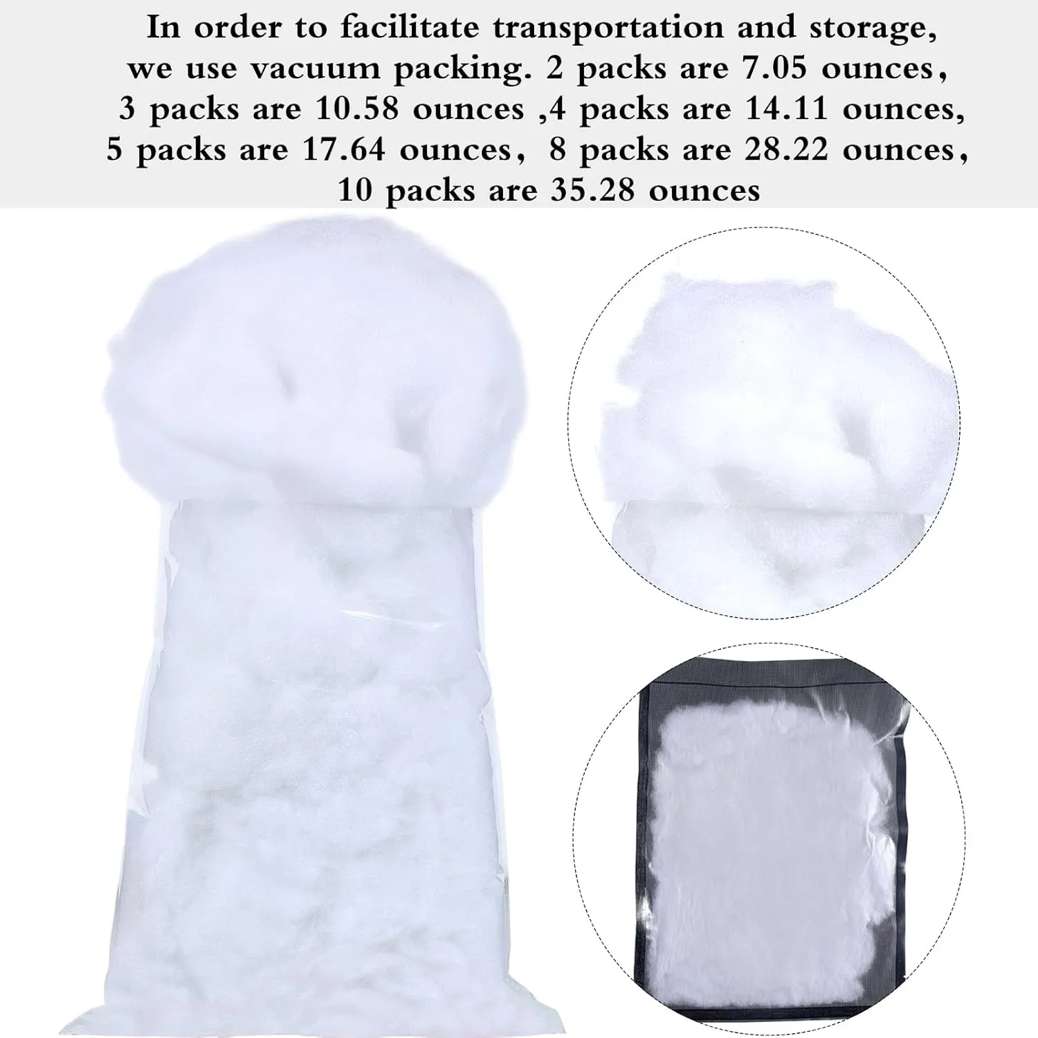 Shappy 35.27 Ounce/ 1000 G Fake Clouds Snow Decoration Artificial White Cloud Fiber Faux Fluffy Snow Indoor Soft Artificial Fake White Cotton Winter Craft Decor Christmas Tree Village Displays