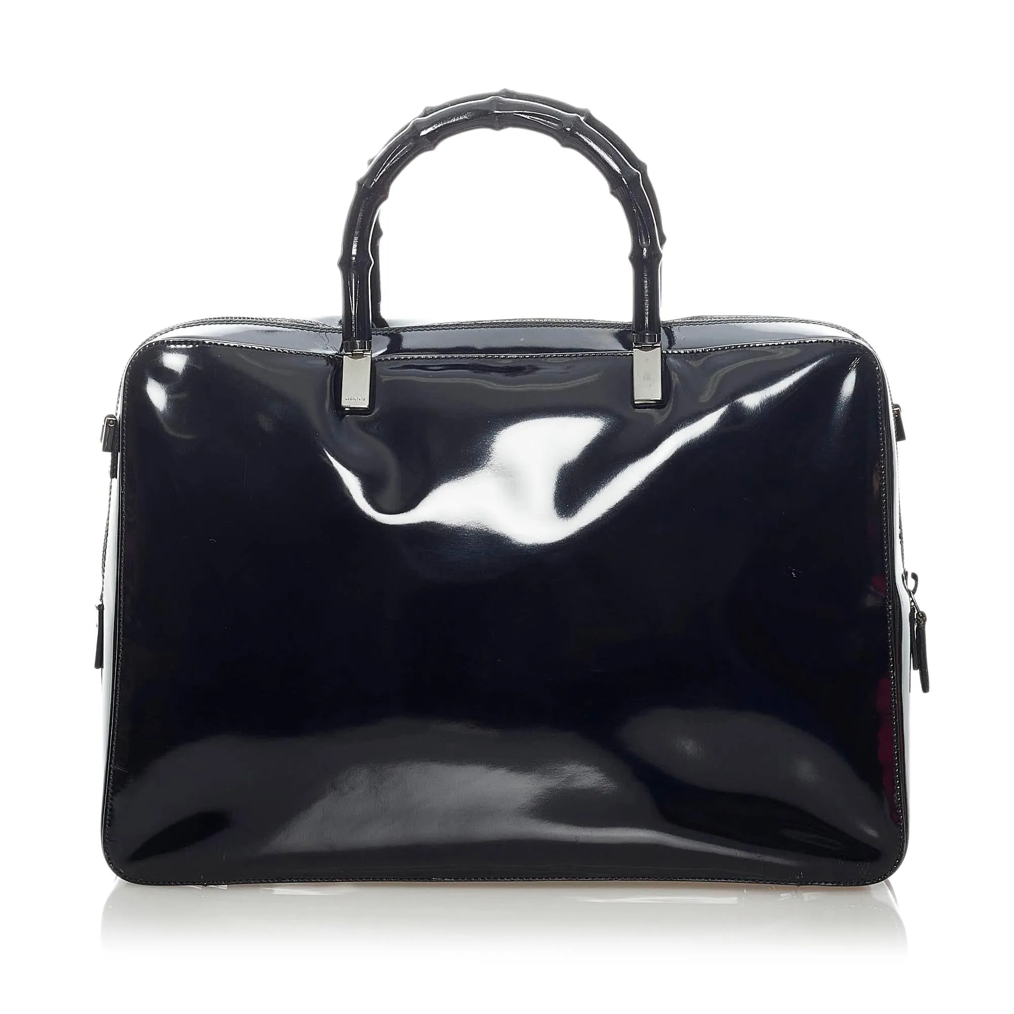 (SHG-33474) Leather Gucci Bamboo Vibrant Satchel Bold Patent