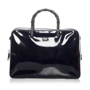 (SHG-33474) Leather Gucci Bamboo Vibrant Satchel Bold Patent