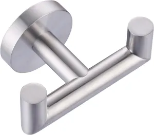 Shower Towel Hook Brushed Nickel, Stainless Steel Towel Hanger, Heavy Duty Double Towel Hook, Towel Holder for Bathroom, Wall Mount Robe Hook