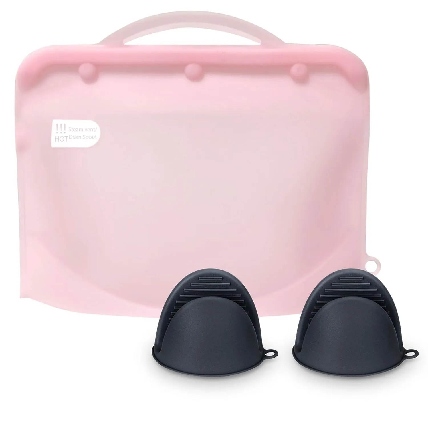 Silicone Microwave Steam Sterilizer Bag for Baby Bottles, Reusable Sterilizing Bag for Pump Parts and Toddler Accessories, Easy to Use Sterilizer Bags Perfect for Home and Travel, Pink (1PC)