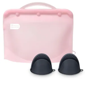 Silicone Microwave Steam Sterilizer Bag for Baby Bottles, Reusable Sterilizing Bag for Pump Parts and Toddler Accessories, Easy to Use Sterilizer Bags Perfect for Home and Travel, Pink (1PC)