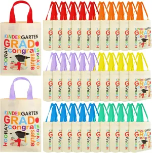 Silkfly 30 Pcs Kindergarten Graduation Gifts Bulk Mini Kindergarten Tote Bag Kindergarten Grad Canvas Tote for Kids Grad Party Supplies