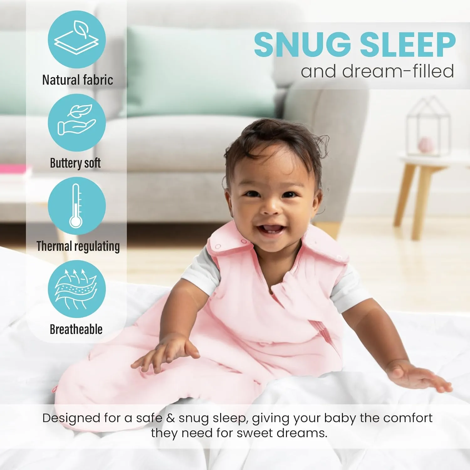 Sleep Sack 18-24 Months, Supersoft Rayon Made from Bamboo Sleep Sack 1.0 TOG, 2-Way Zipper Baby Sleeping Bag 24-36 Months, Wearable Blanket Baby