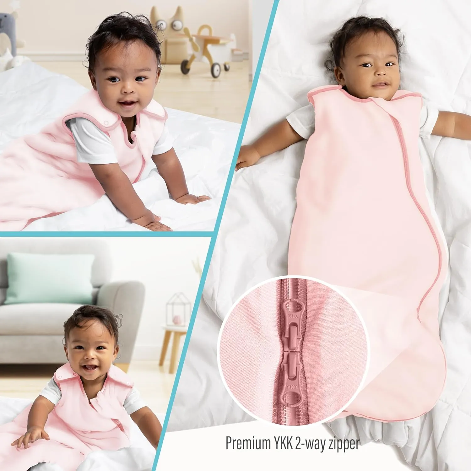 Sleep Sack 18-24 Months, Supersoft Rayon Made from Bamboo Sleep Sack 1.0 TOG, 2-Way Zipper Baby Sleeping Bag 24-36 Months, Wearable Blanket Baby