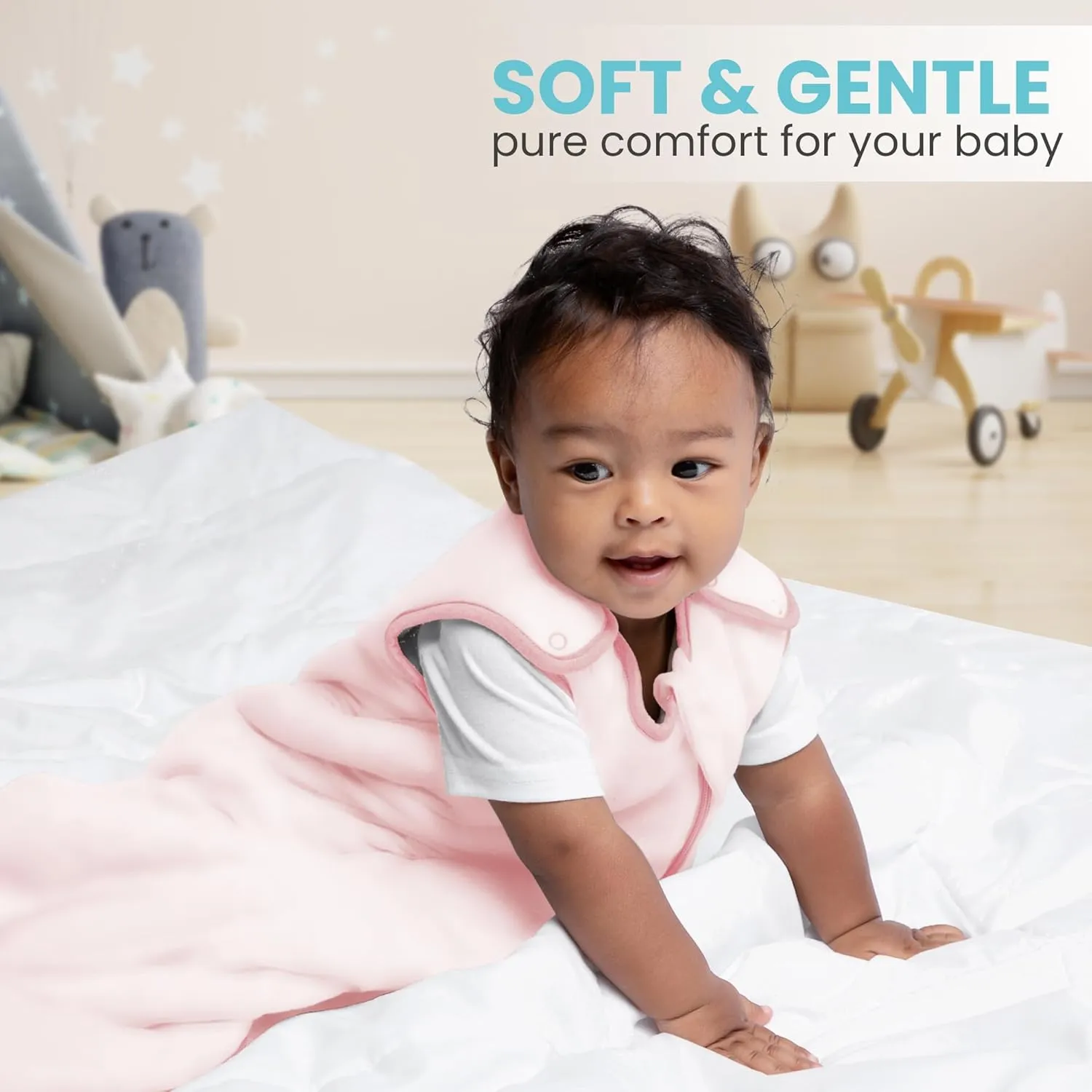 Sleep Sack 18-24 Months, Supersoft Rayon Made from Bamboo Sleep Sack 1.0 TOG, 2-Way Zipper Baby Sleeping Bag 24-36 Months, Wearable Blanket Baby