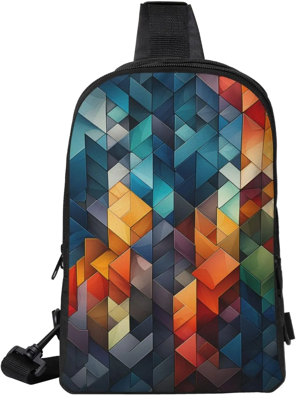 Sling Backpack Crossbody Sling Bag for Men Women Cross Chest Bag Complex geometric designs Shoulder Bag Travel Hiking Daypack
