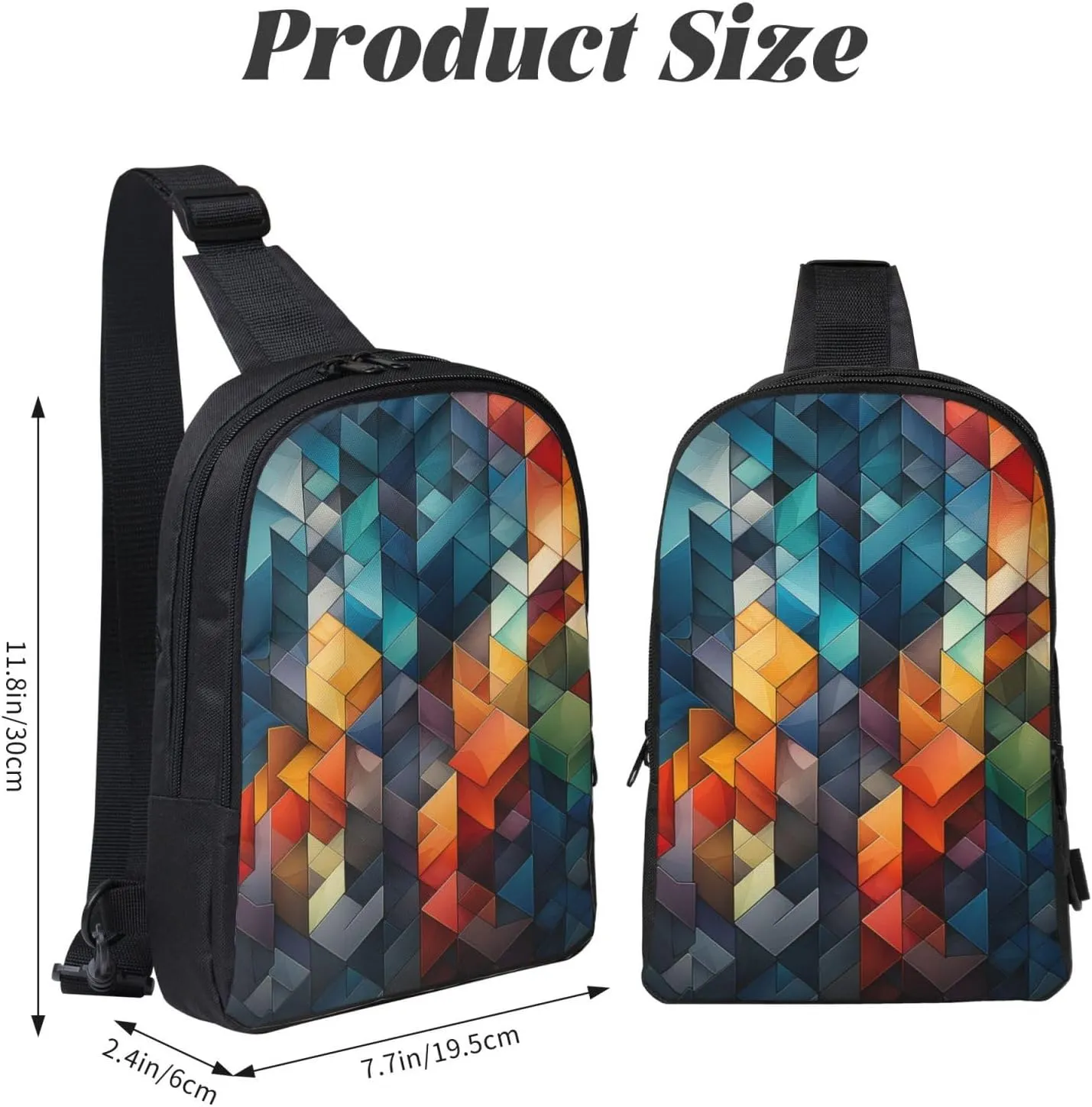 Sling Backpack Crossbody Sling Bag for Men Women Cross Chest Bag Complex geometric designs Shoulder Bag Travel Hiking Daypack