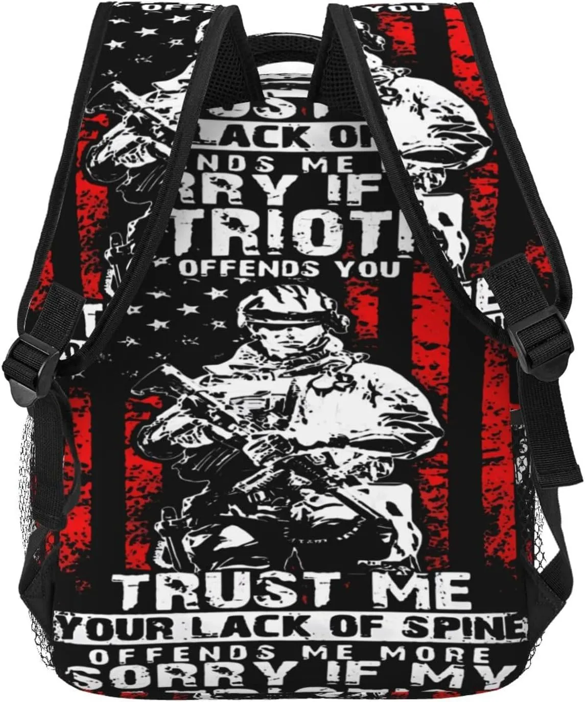 Sorry If My Patriotism Offends You Backpack Casual Laptop Backpack Lightweight Double Shoulder Bag Travel Daypack For Women Men