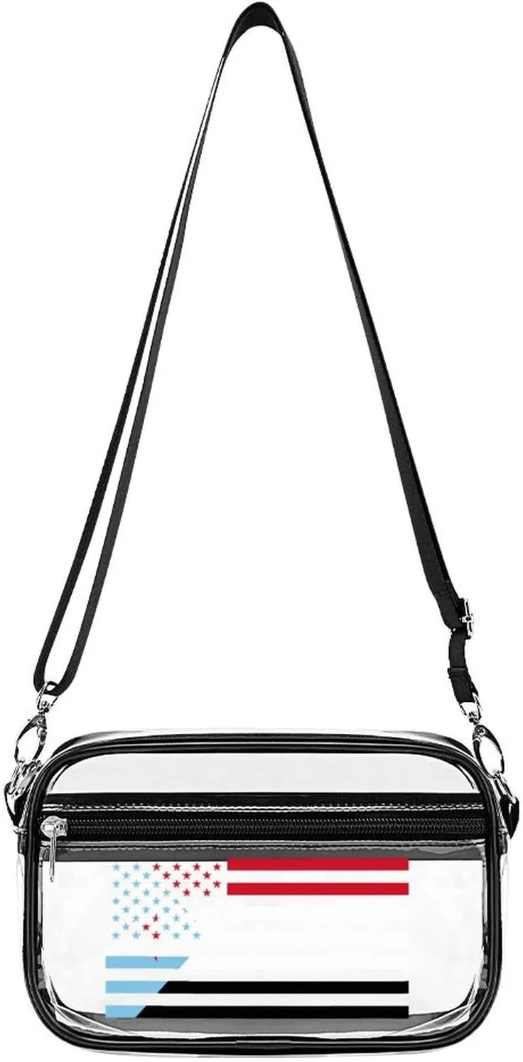 South Yemen U.S Flag Fashion Shoulder Bag PVC Transparent Women Crossbody Bags Cute Handbag Cosmetic Bag
