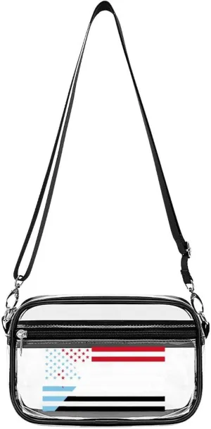 South Yemen U.S Flag Fashion Shoulder Bag PVC Transparent Women Crossbody Bags Cute Handbag Cosmetic Bag