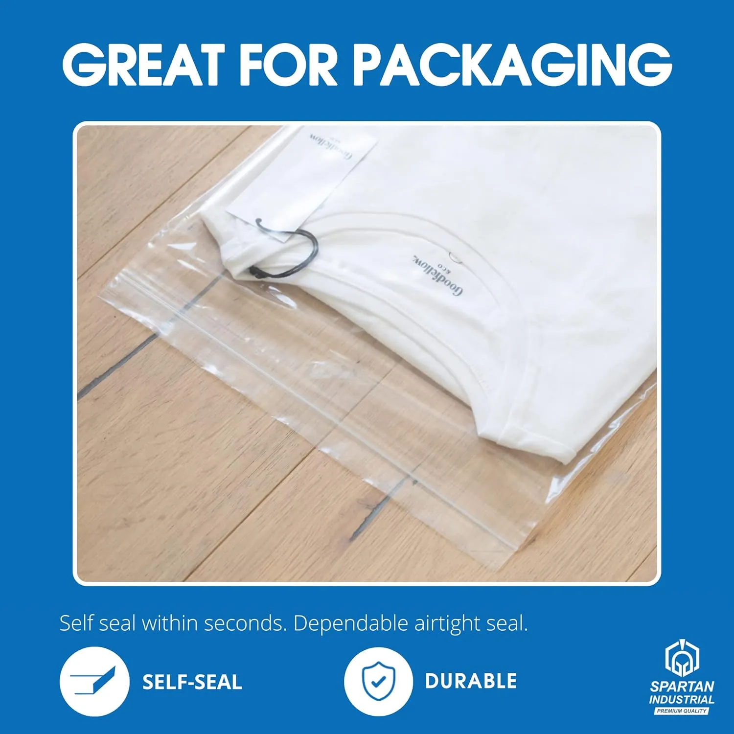 Spartan Industrial - 9" X 12" (100 Count) 2 Mil Clear Reclosable Zip Plastic Poly Bags with Resealable Lock Seal Zipper