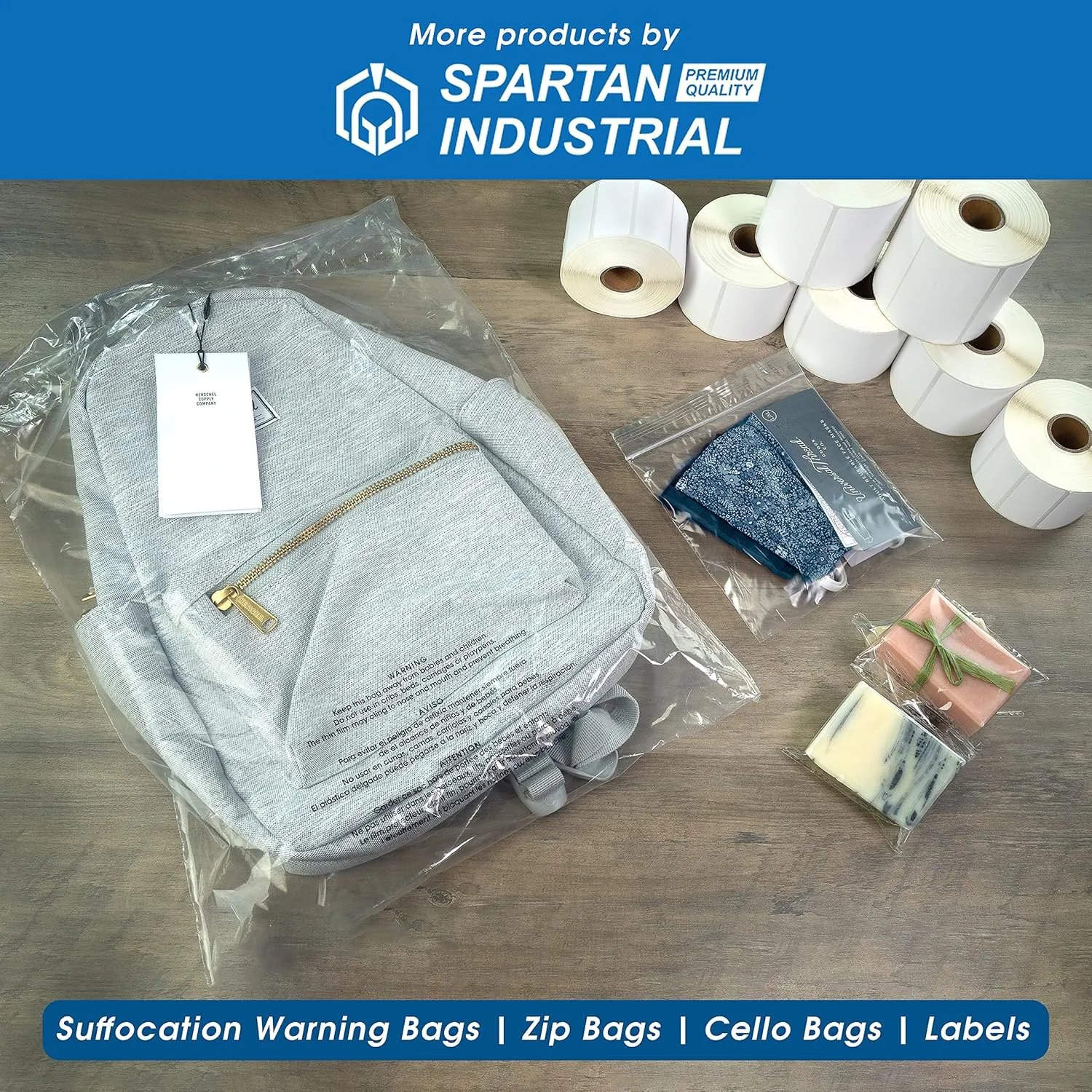 Spartan Industrial - 9" X 12" (100 Count) 2 Mil Clear Reclosable Zip Plastic Poly Bags with Resealable Lock Seal Zipper