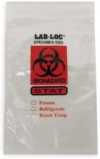 Specimen Transfer Bag, 6 In. W, PK1000-G4961153