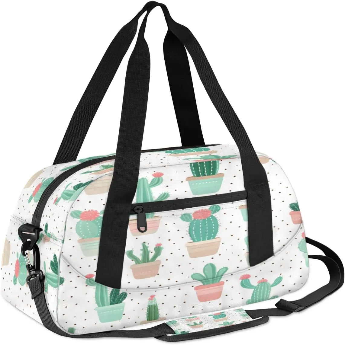 Sport Duffel Bag Cactus Plants Kids Gym Bag Weekender Overnight Bags for Boys Girls Teens Carry On Workout Travel Bag