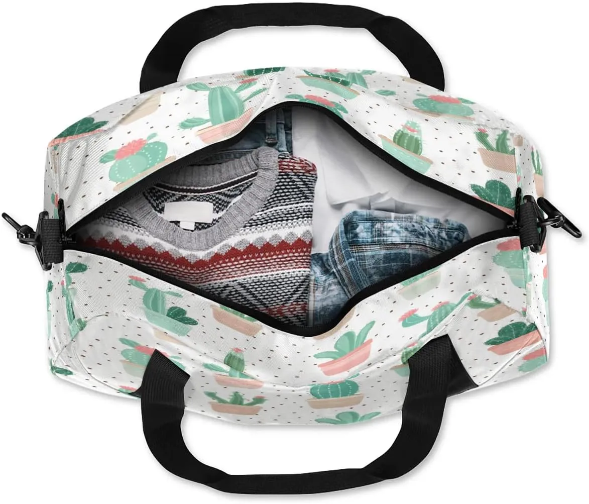 Sport Duffel Bag Cactus Plants Kids Gym Bag Weekender Overnight Bags for Boys Girls Teens Carry On Workout Travel Bag