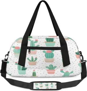 Sport Duffel Bag Cactus Plants Kids Gym Bag Weekender Overnight Bags for Boys Girls Teens Carry On Workout Travel Bag