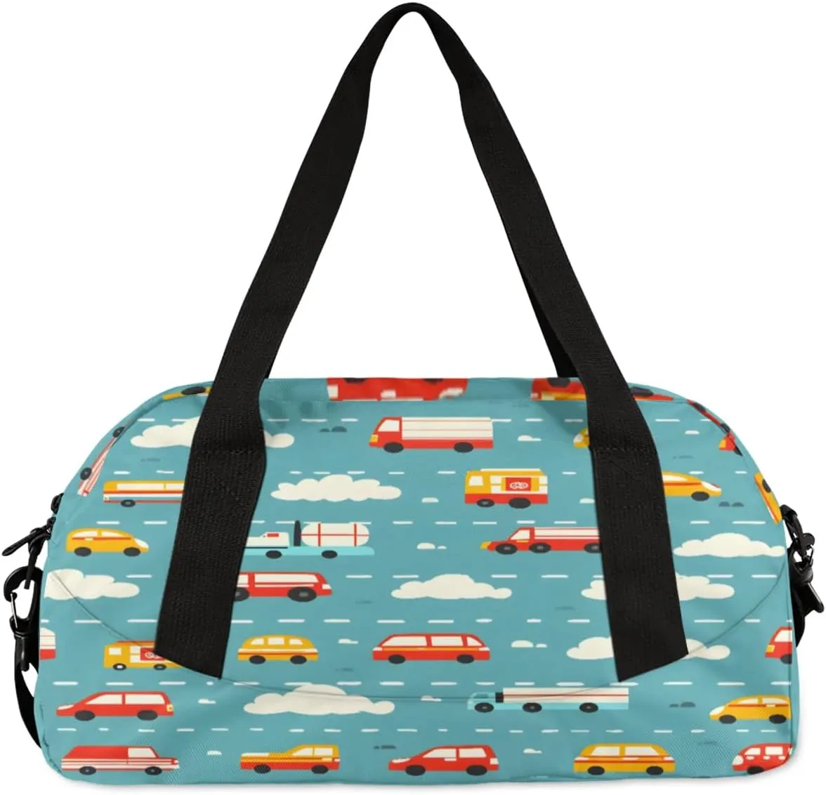 Sport Duffel Bag Cars Clouds Kids Gym Bag Weekender Overnight Bags for Boys Girls Teens Carry On Workout Travel Bag