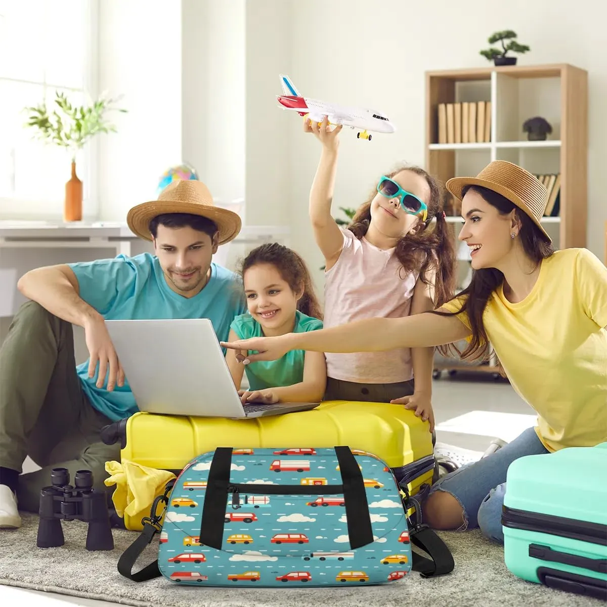 Sport Duffel Bag Cars Clouds Kids Gym Bag Weekender Overnight Bags for Boys Girls Teens Carry On Workout Travel Bag