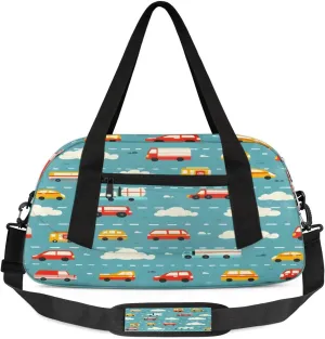 Sport Duffel Bag Cars Clouds Kids Gym Bag Weekender Overnight Bags for Boys Girls Teens Carry On Workout Travel Bag