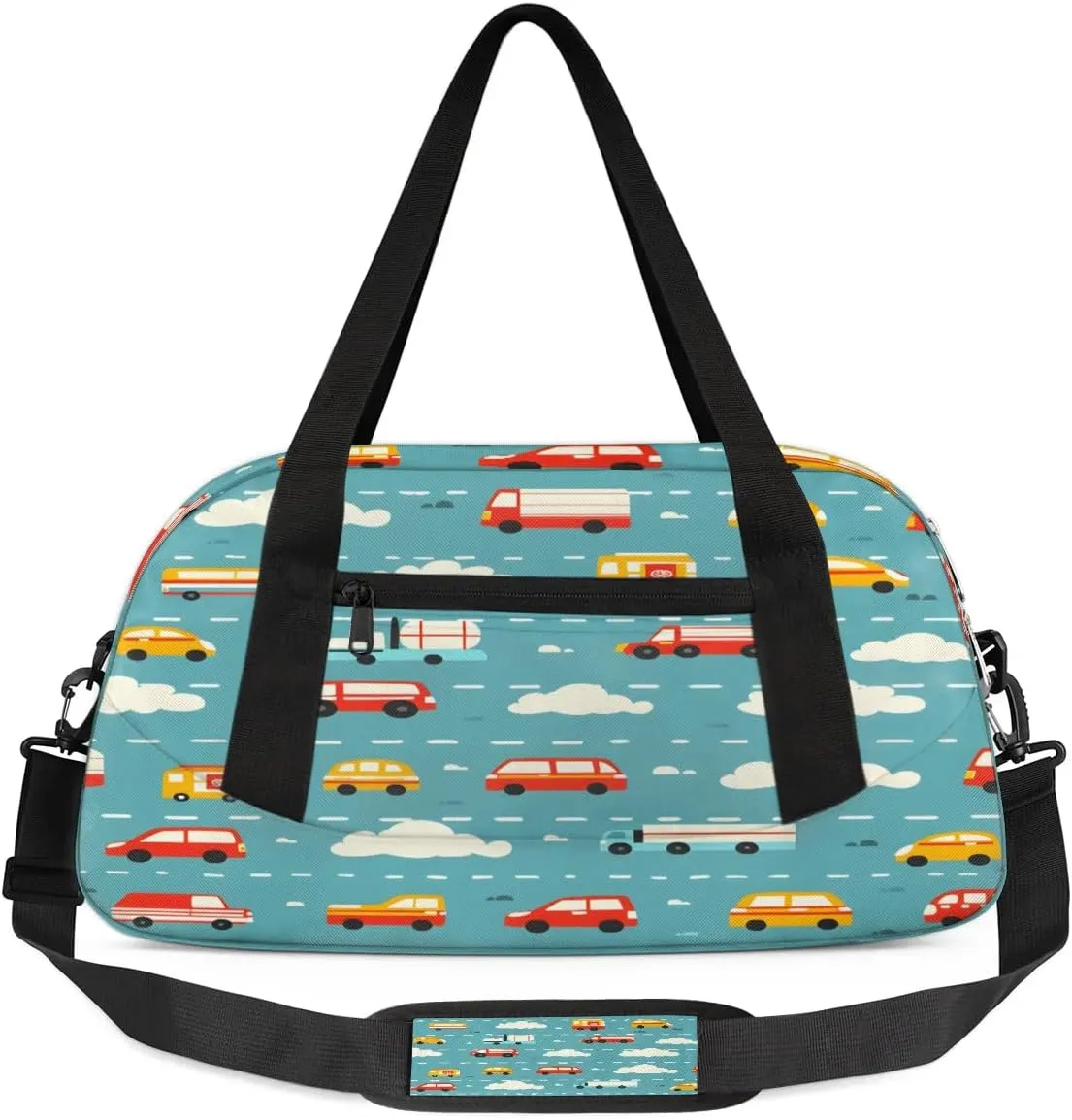 Sport Duffel Bag Cars Clouds Kids Gym Bag Weekender Overnight Bags for Boys Girls Teens Carry On Workout Travel Bag