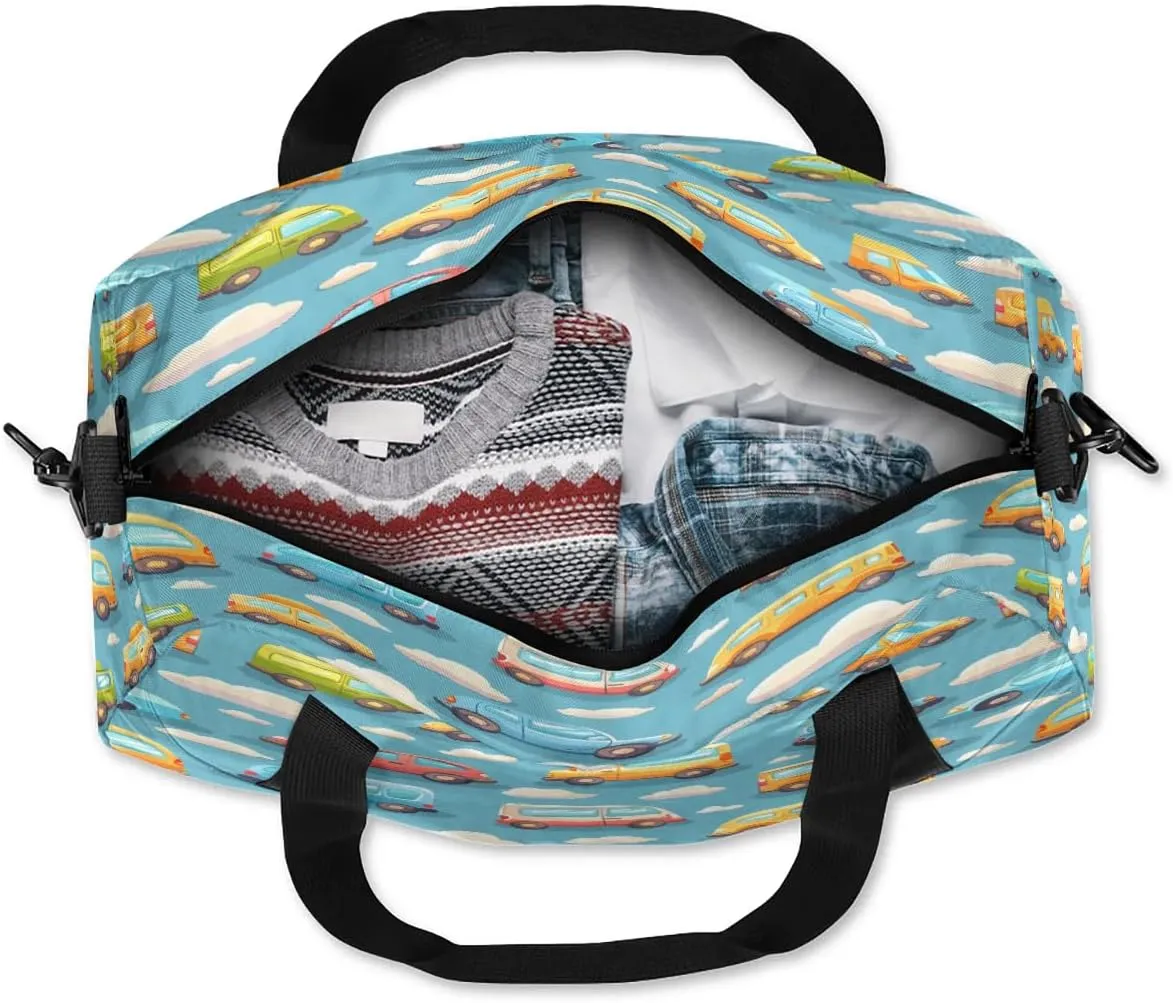 Sport Duffel Bag Cars Kids Gym Bag Weekender Overnight Bags for Boys Girls Teens Carry On Workout Travel Bag