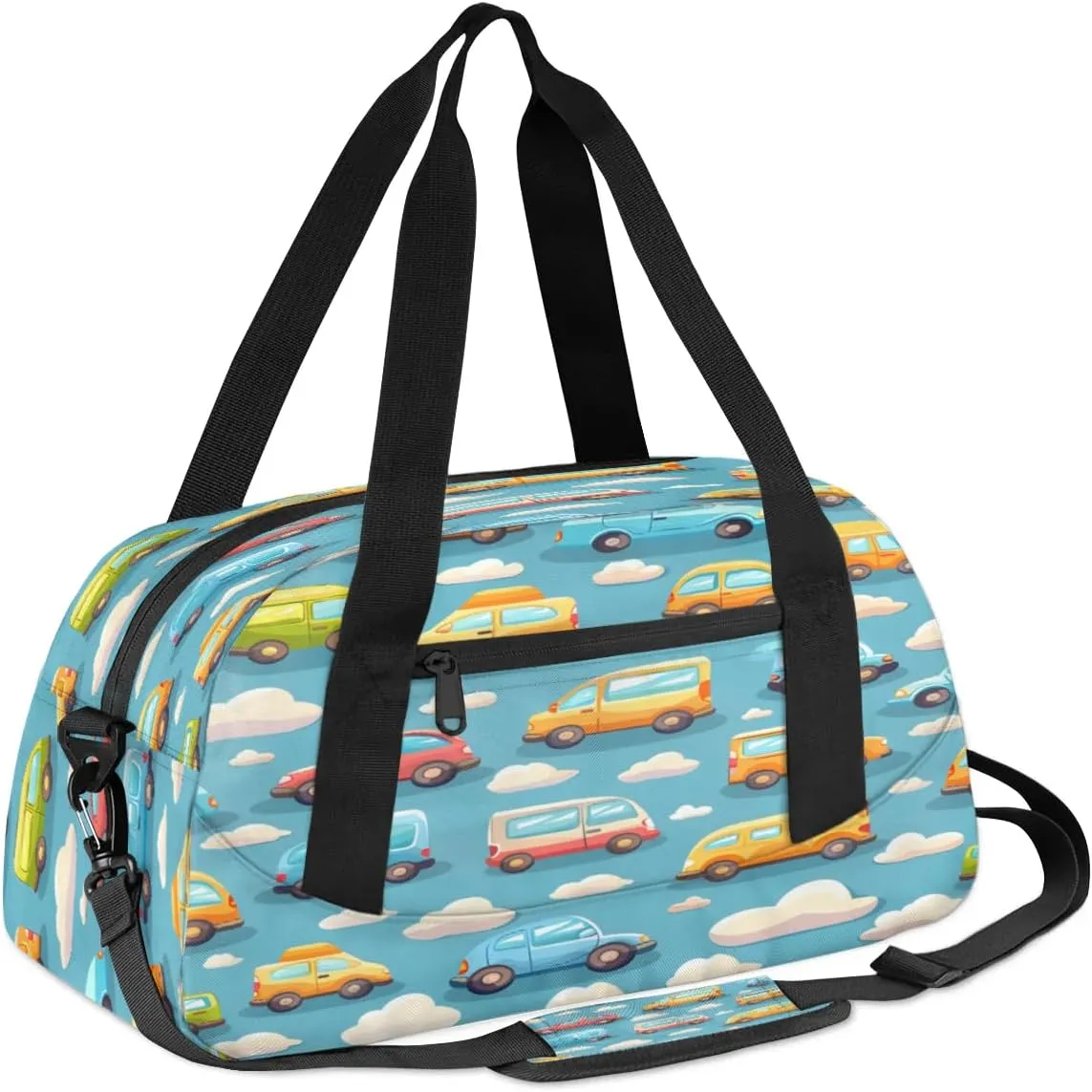Sport Duffel Bag Cars Kids Gym Bag Weekender Overnight Bags for Boys Girls Teens Carry On Workout Travel Bag