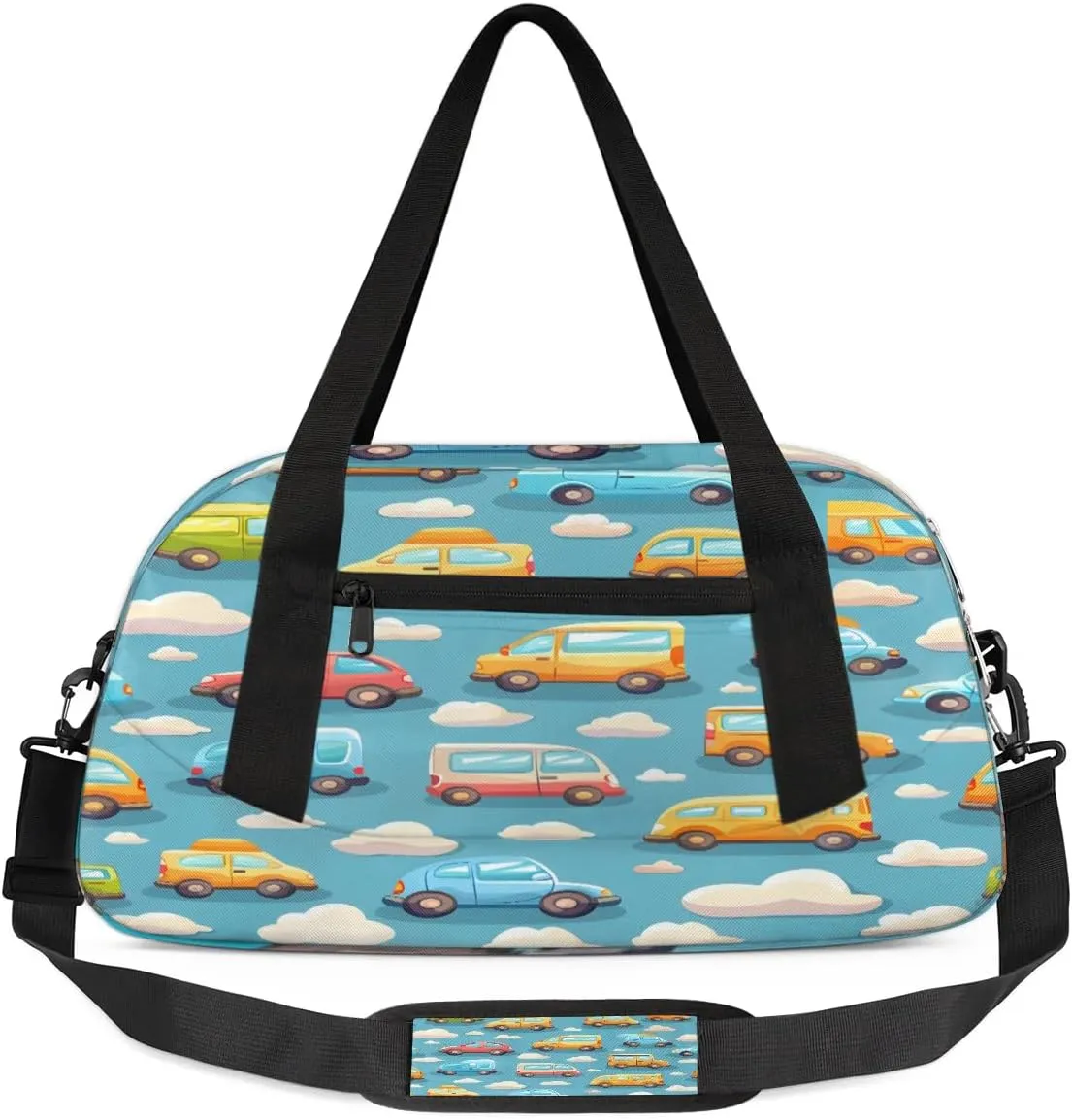 Sport Duffel Bag Cars Kids Gym Bag Weekender Overnight Bags for Boys Girls Teens Carry On Workout Travel Bag
