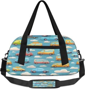 Sport Duffel Bag Cars Kids Gym Bag Weekender Overnight Bags for Boys Girls Teens Carry On Workout Travel Bag