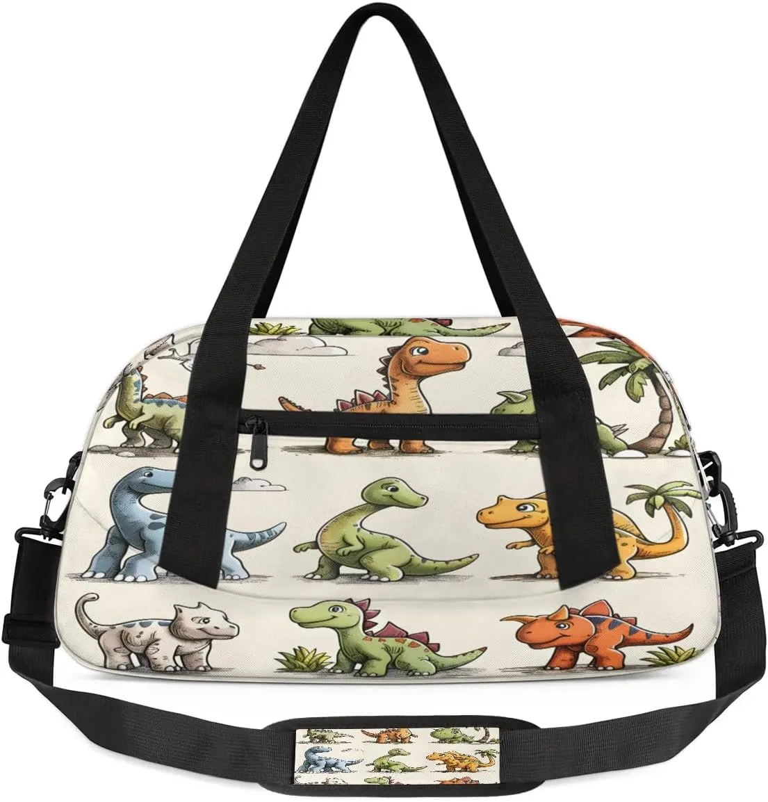 Sport Duffel Bag Cartoon Dinosaurs Kids Gym Bag Weekender Overnight Bags for Boys Girls Teens Carry On Workout Travel Bag