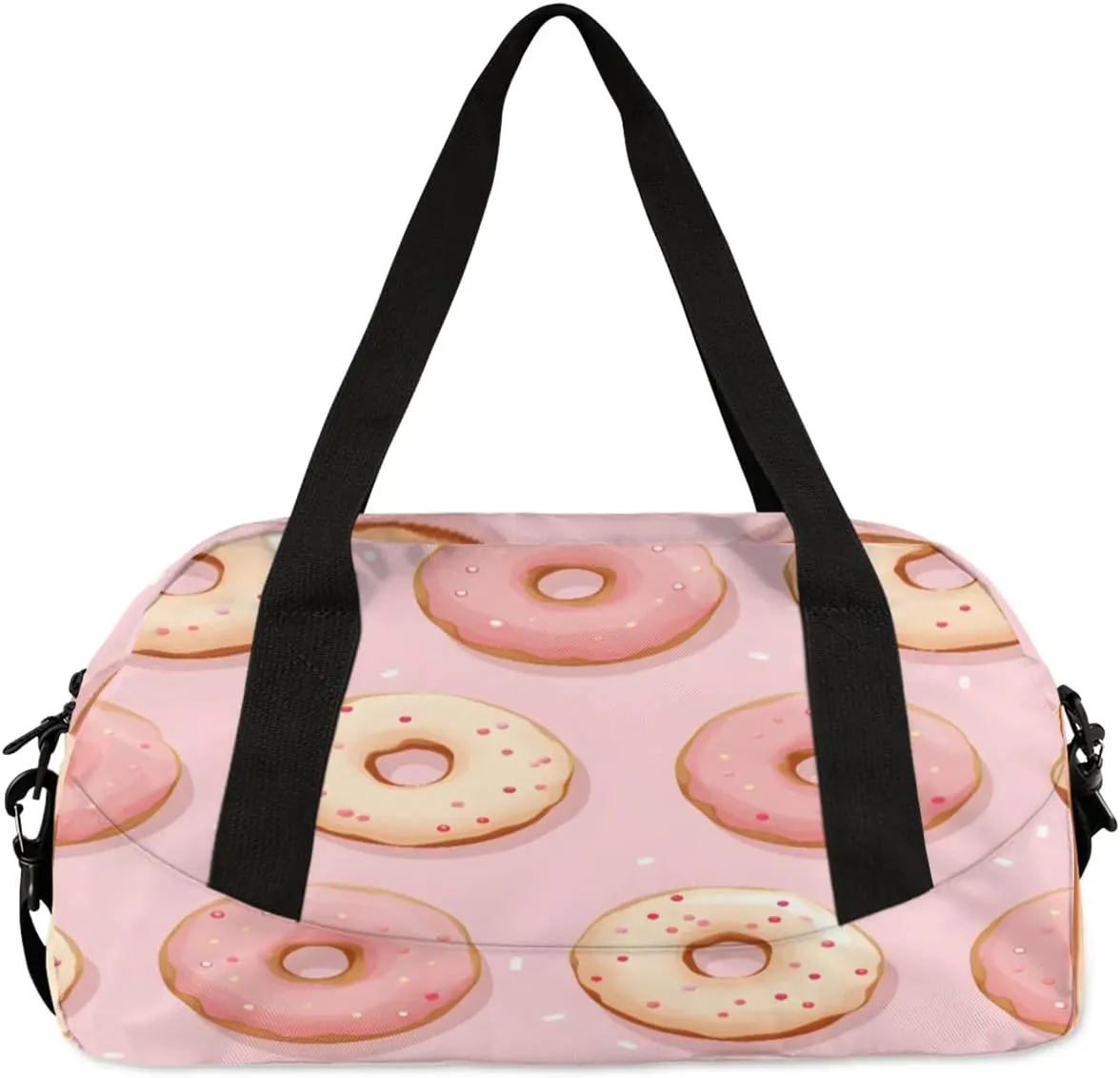 Sport Duffel Bag Donut Theme Kids Gym Bag Weekender Overnight Bags for Boys Girls Teens Carry On Workout Travel Bag
