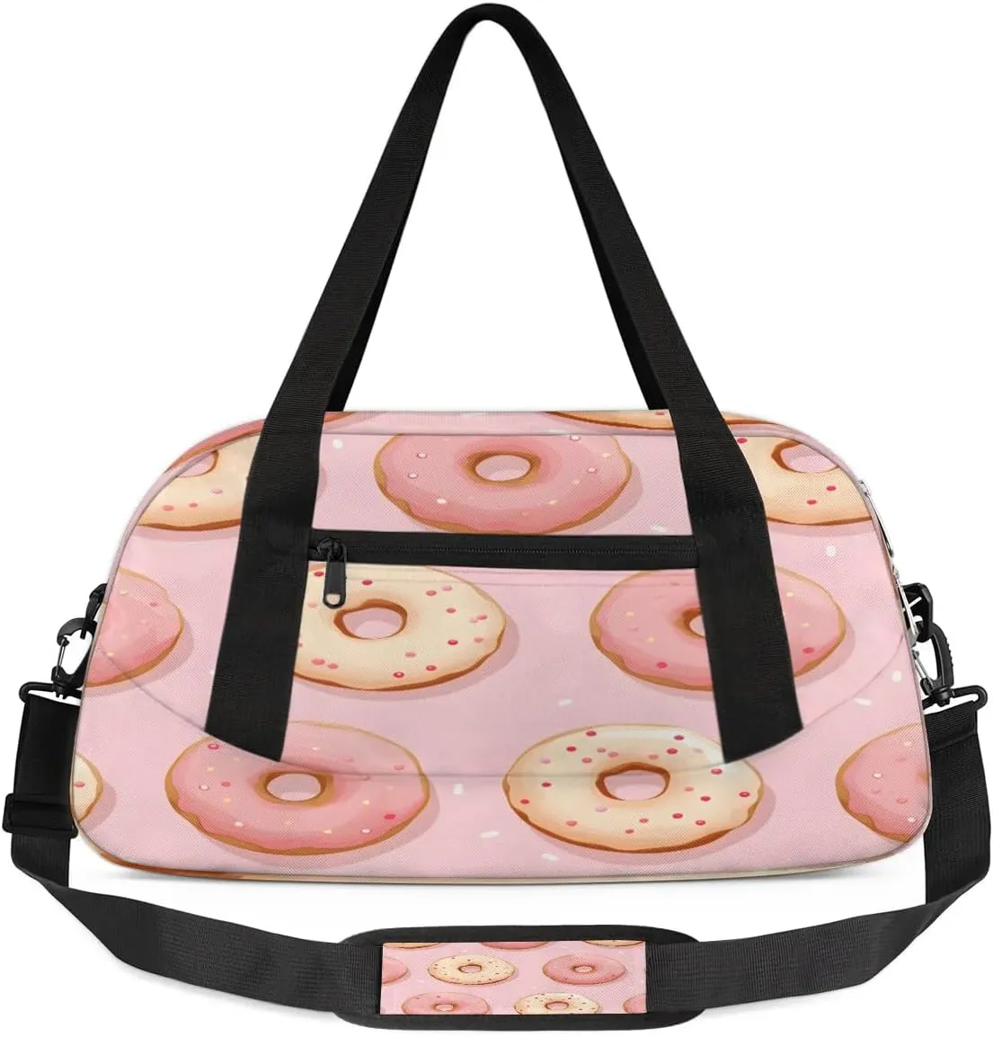 Sport Duffel Bag Donut Theme Kids Gym Bag Weekender Overnight Bags for Boys Girls Teens Carry On Workout Travel Bag