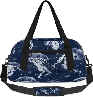 Sport Duffel Bag Jellyfish Theme Kids Gym Bag Weekender Overnight Bags for Boys Girls Teens Carry On Workout Travel Bag
